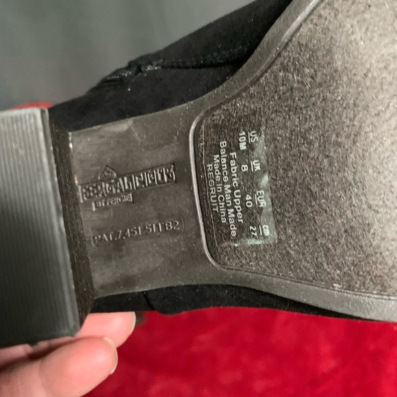 Z03- Fergalicious by Fergie Open Toe Booties faux suede black size 10 - Picture 5 of 8